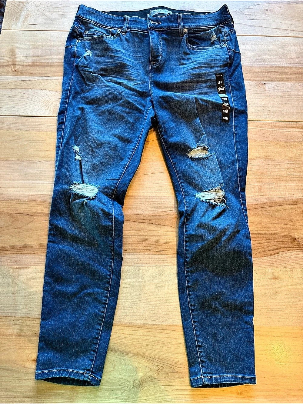 TORRID Bombshell Skinny Distressed Blue Jeans